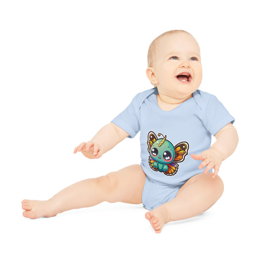 "Budding Beauty: Baby Organic Short Sleeve Bod- Baby Organic Short Sleeve Bodysuit