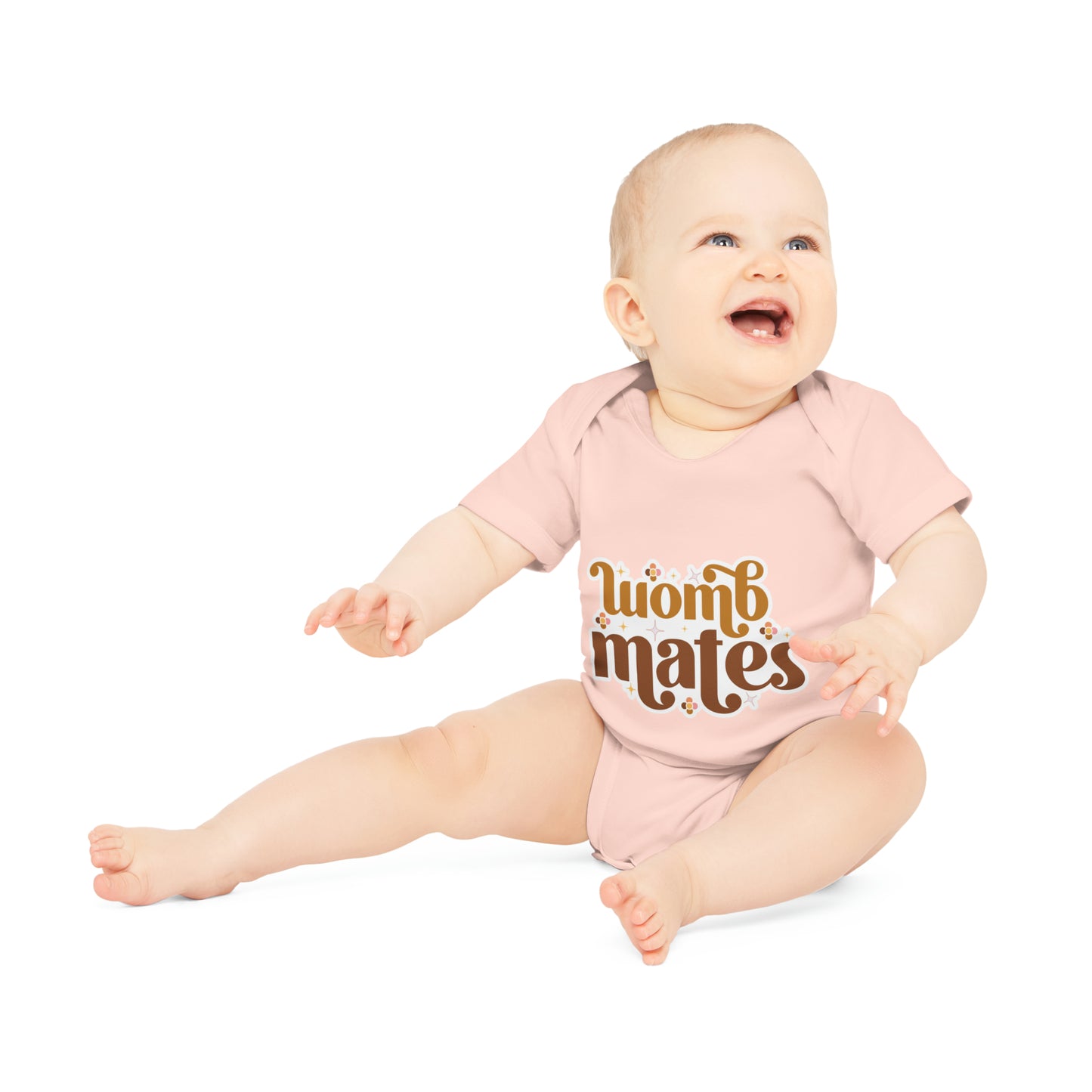 "Womb Mates" - Organic Cutie: Adorable Baby Organic Short Sleeve Bodysuit