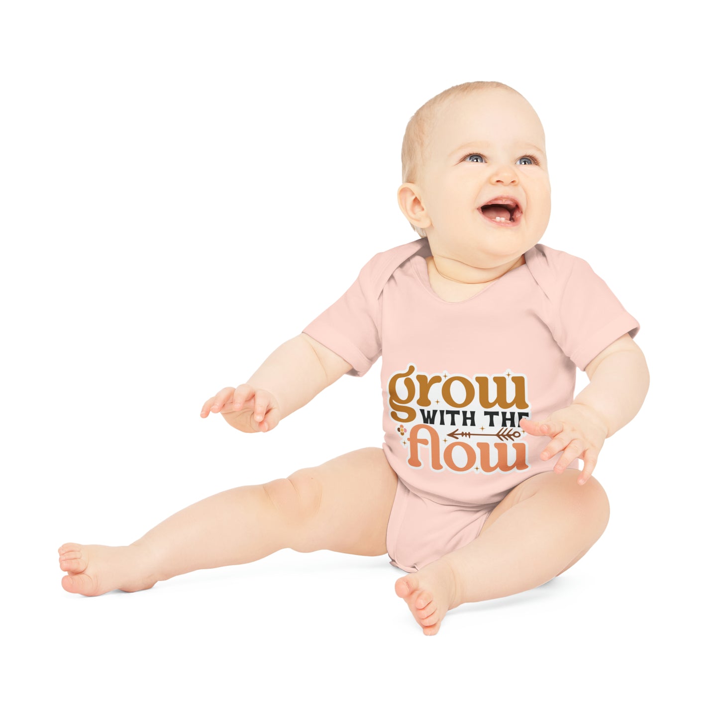 "Grow with the flow" Adorable Organic Short Sleeve Bodysuit