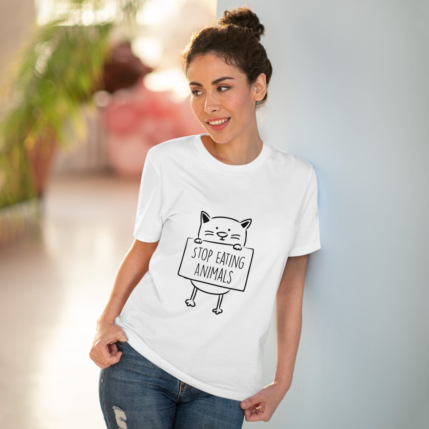 "Stop eating animals" Vegan Vibes Tee - T-Shirt