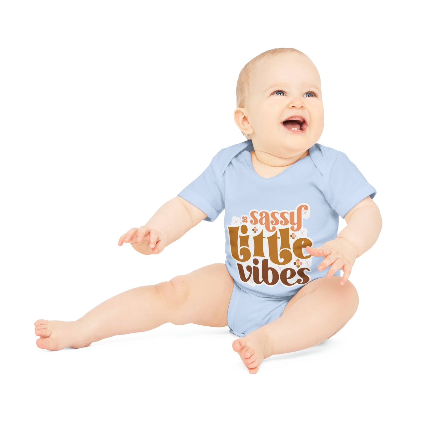 "Sassy Little Vibes" - Baby Organic Short Sleeve Bodysuit