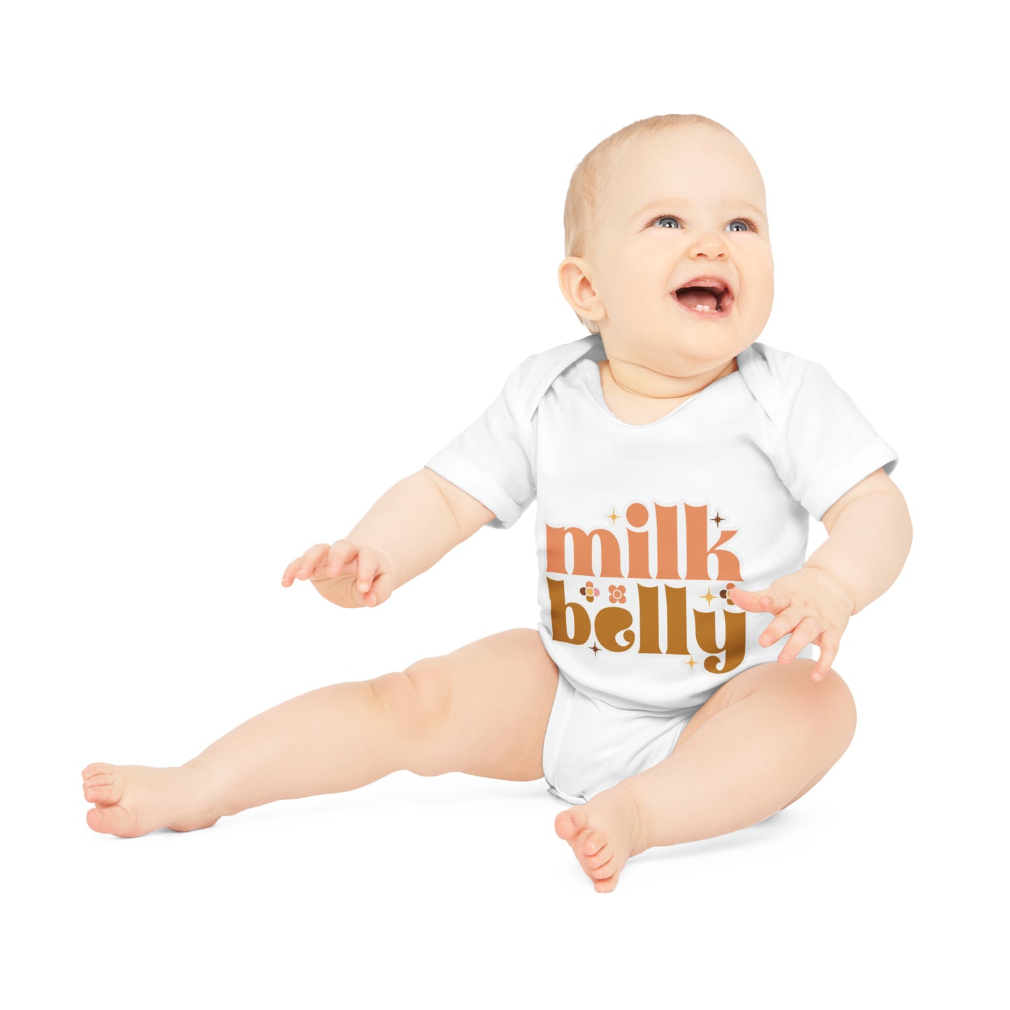 "Milk Belly" Organic Cutie Pie - Baby Organic Short Sleeve Bodysuit