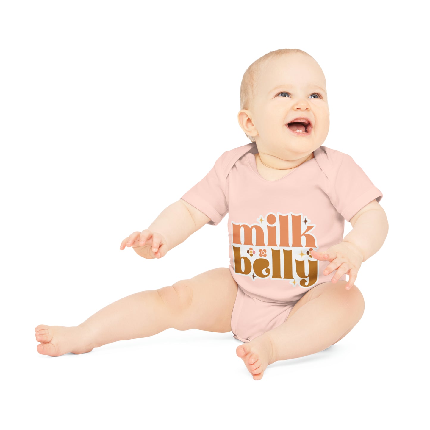 "Milk Belly" Organic Cutie Pie - Baby Organic Short Sleeve Bodysuit