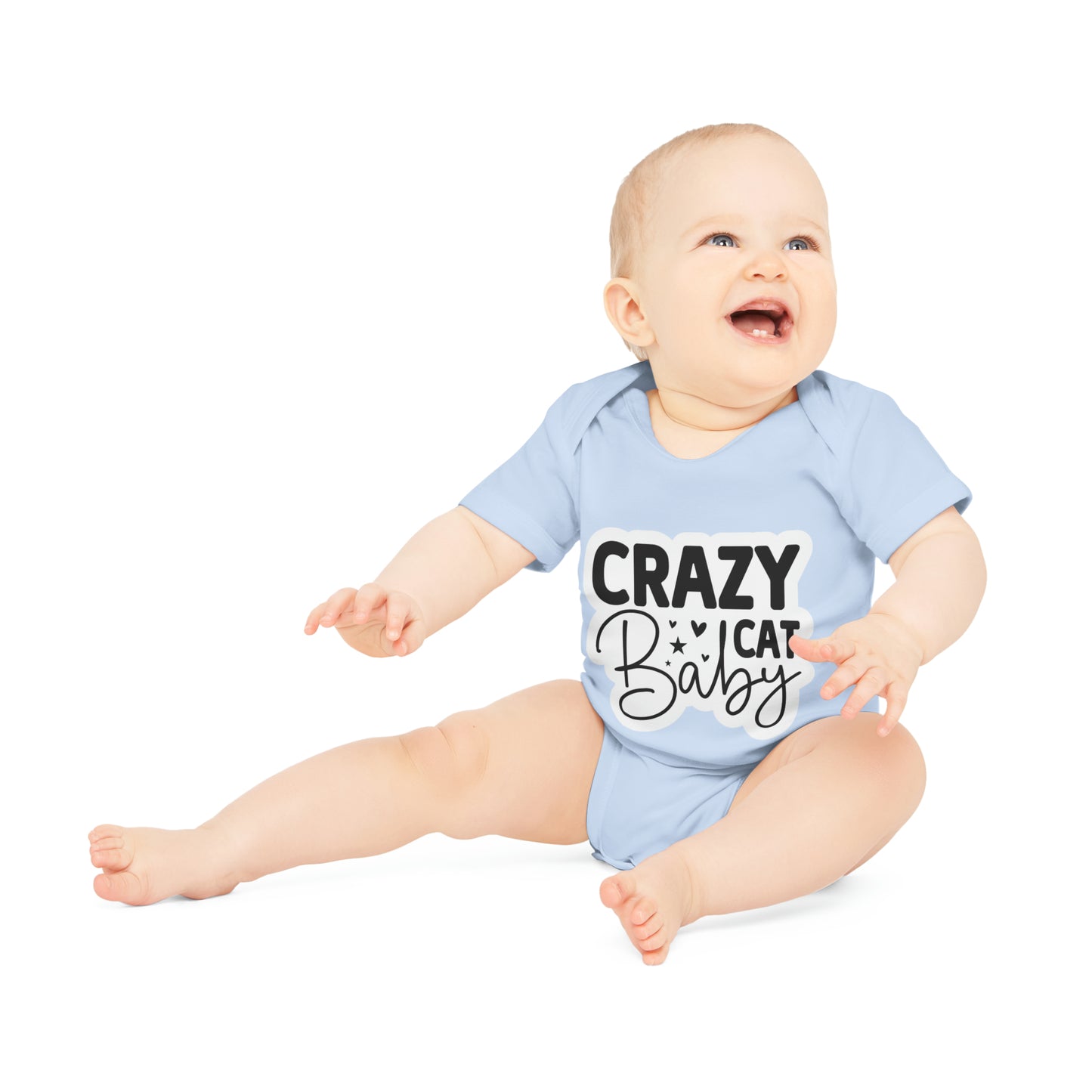 "Crazy Cat Baby" - Baby Organic Short Sleeve Bodysuit