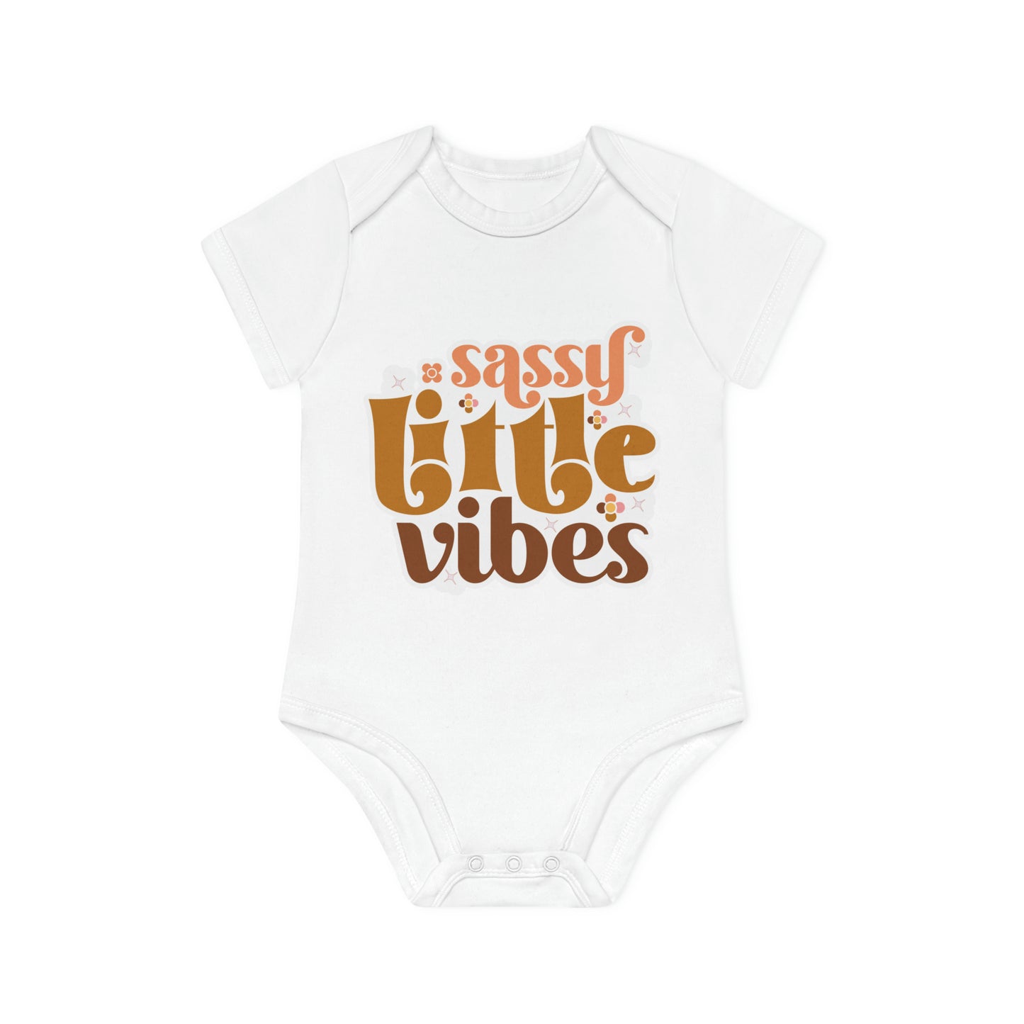 "Sassy Little Vibes" - Baby Organic Short Sleeve Bodysuit