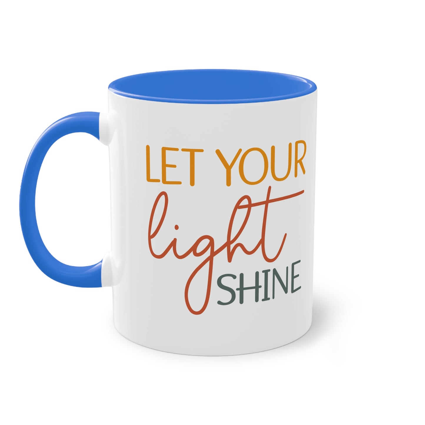 "Let your light shine" - Christian Quote - Two Tone Mug