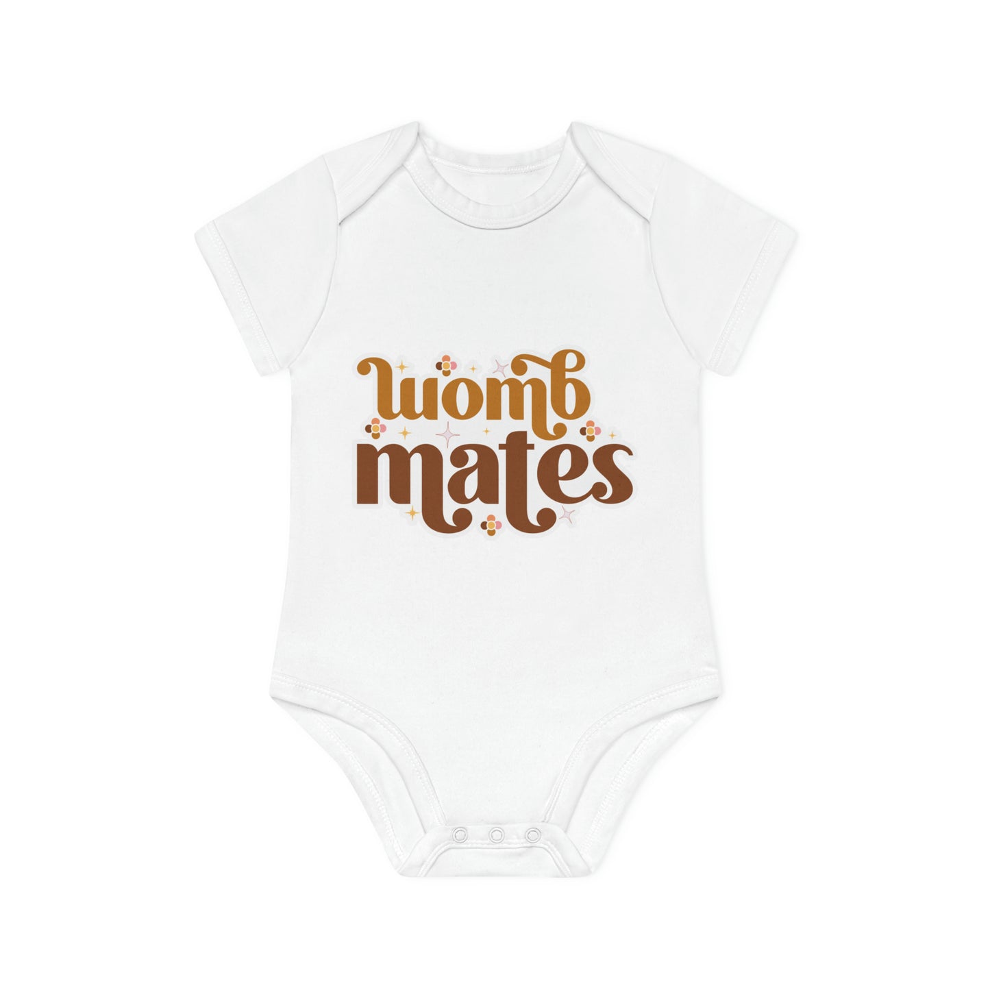 "Womb Mates" - Organic Cutie: Adorable Baby Organic Short Sleeve Bodysuit