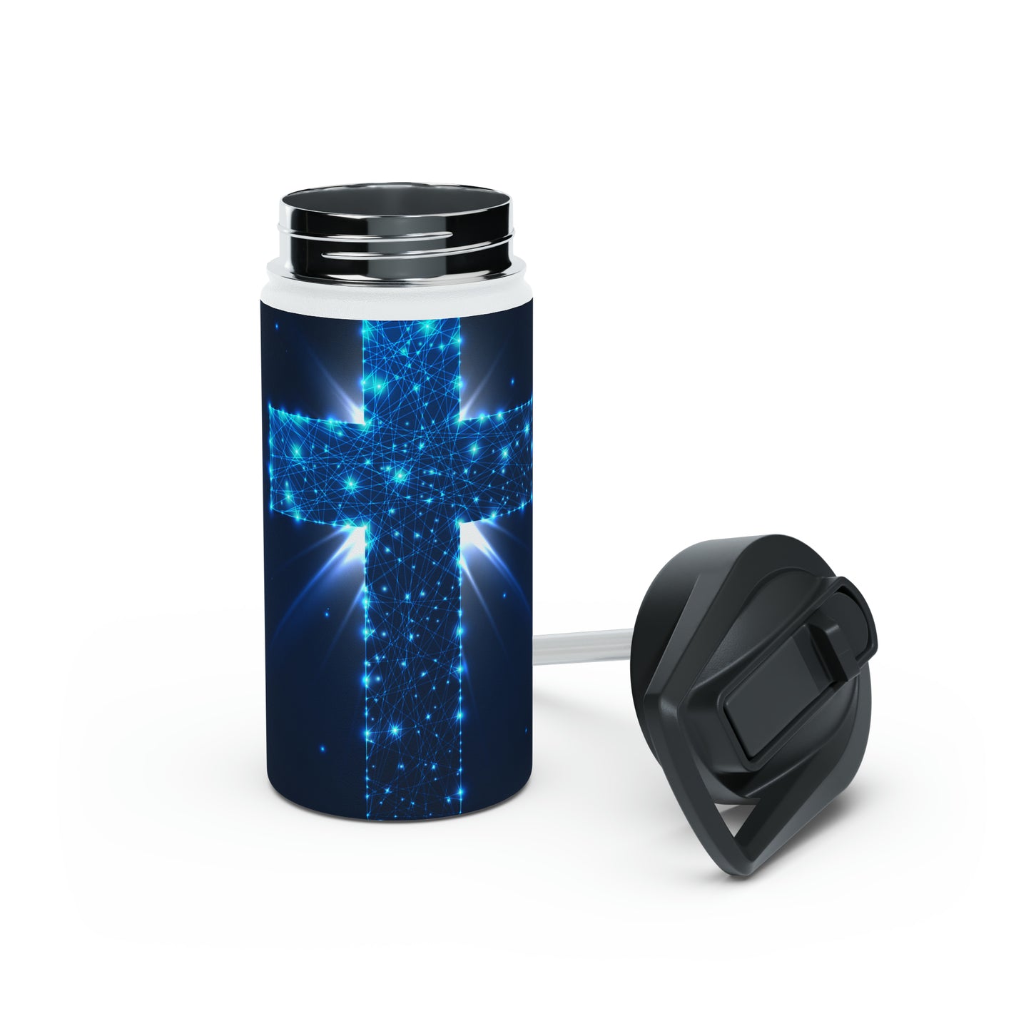 "Bright Blue Cross" - Stainless Steel Tumbler