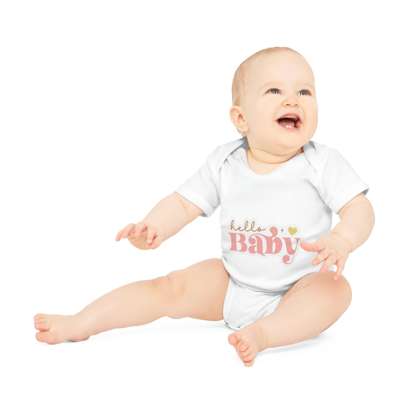 "Organic Cotton Baby Bodysuit: Ad- Baby Organic Short Sleeve Bodysuit