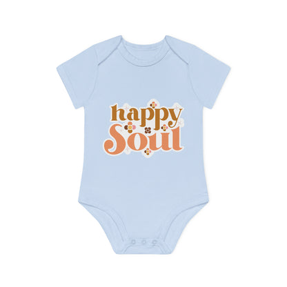 "Happy Soul" - Baby Organic Short Sleeve Bodysuit