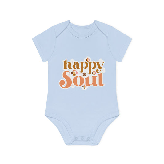 "Happy Soul" - Baby Organic Short Sleeve Bodysuit