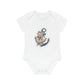 "Anchor Sailor Bear" - Baby Organic Short Sleeve Bodysuit