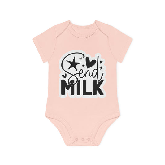 "Send Milk" - Baby Organic Short Sleeve Bodysuit