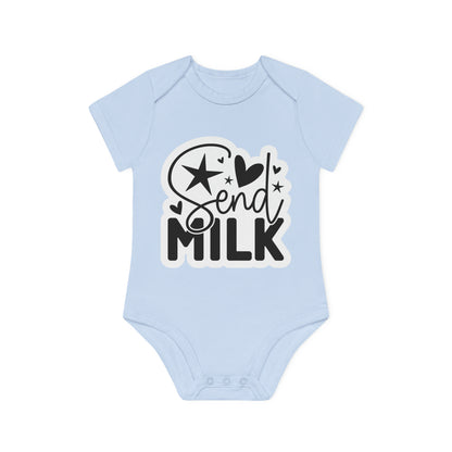 "Send Milk" - Baby Organic Short Sleeve Bodysuit