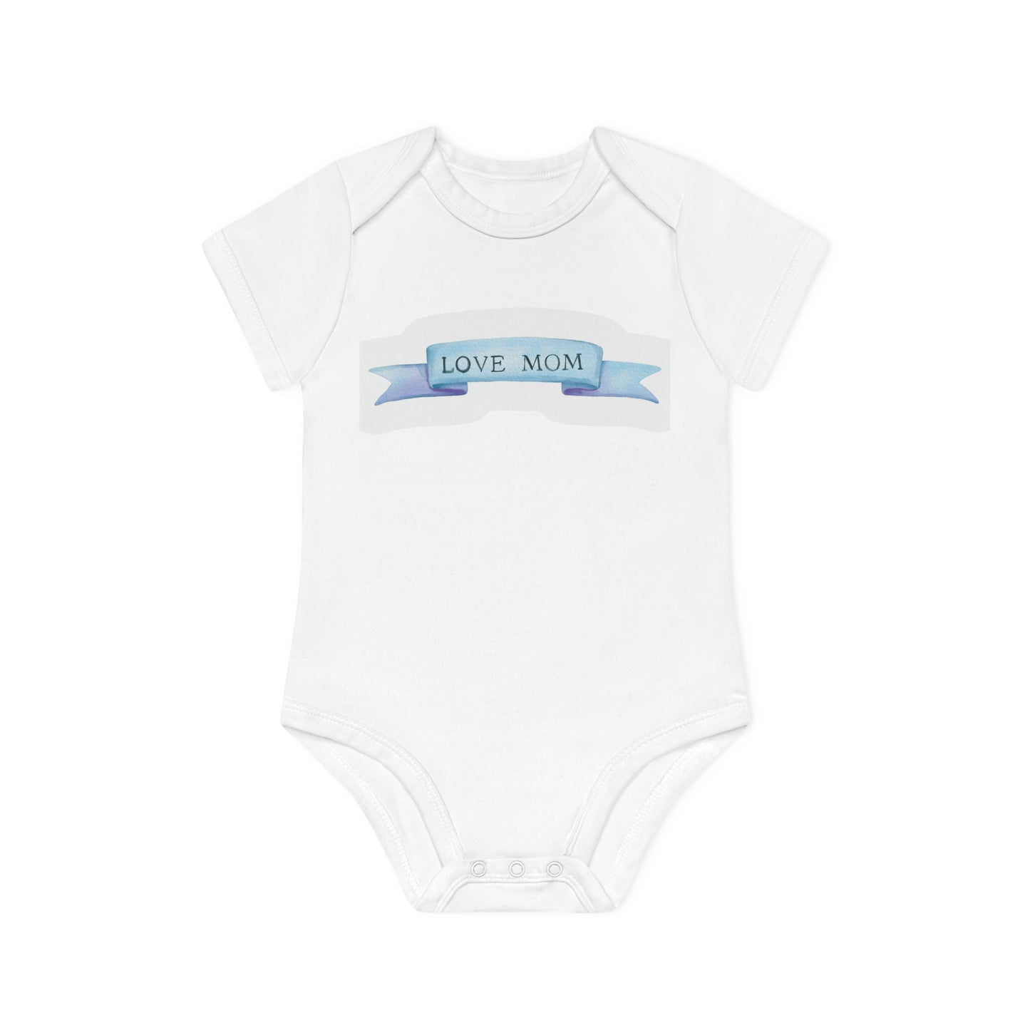 "Love Mom" - Baby Organic Short Sleeve Bodysuit