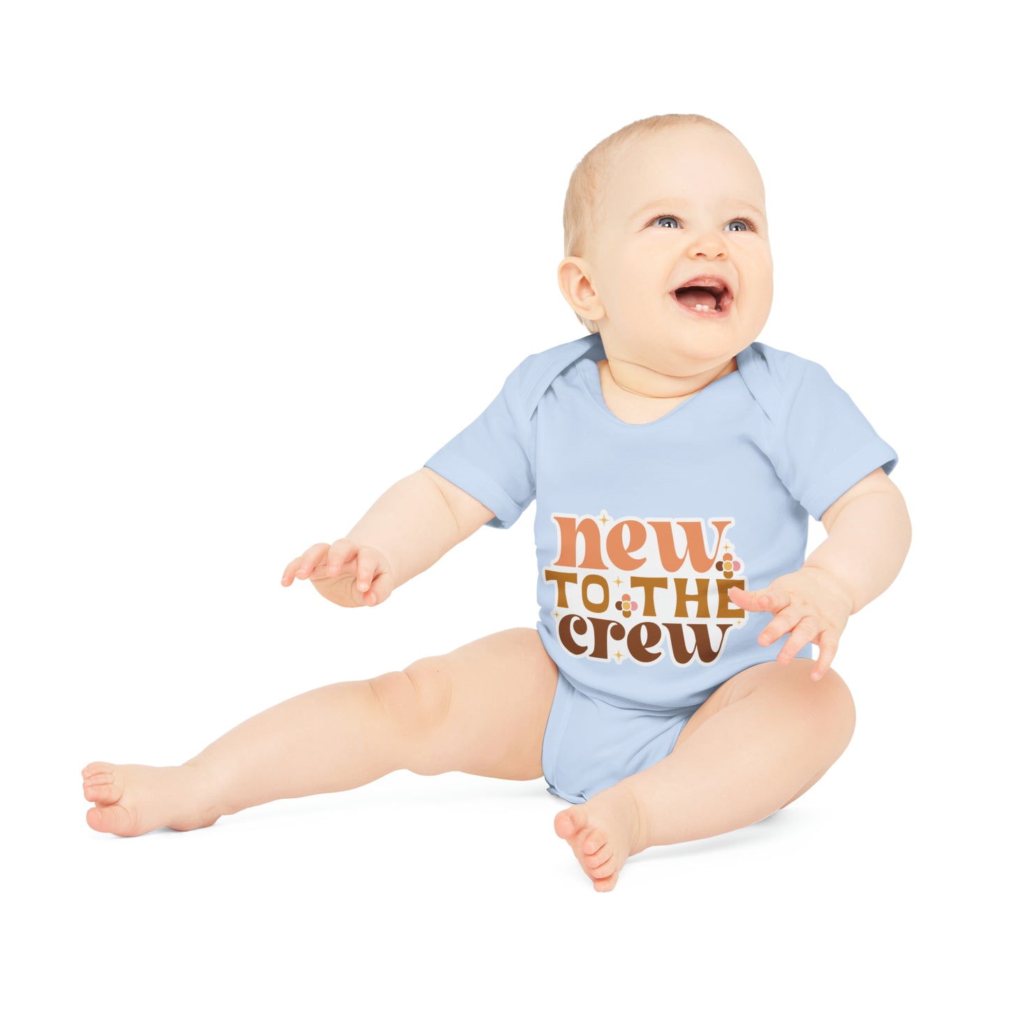 "New to the Crew" - Adorable Organic Short Sleeve Bodysuit