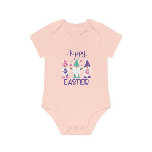 "Happy Easter" - Baby Organic Short Sleeve Bodysuit