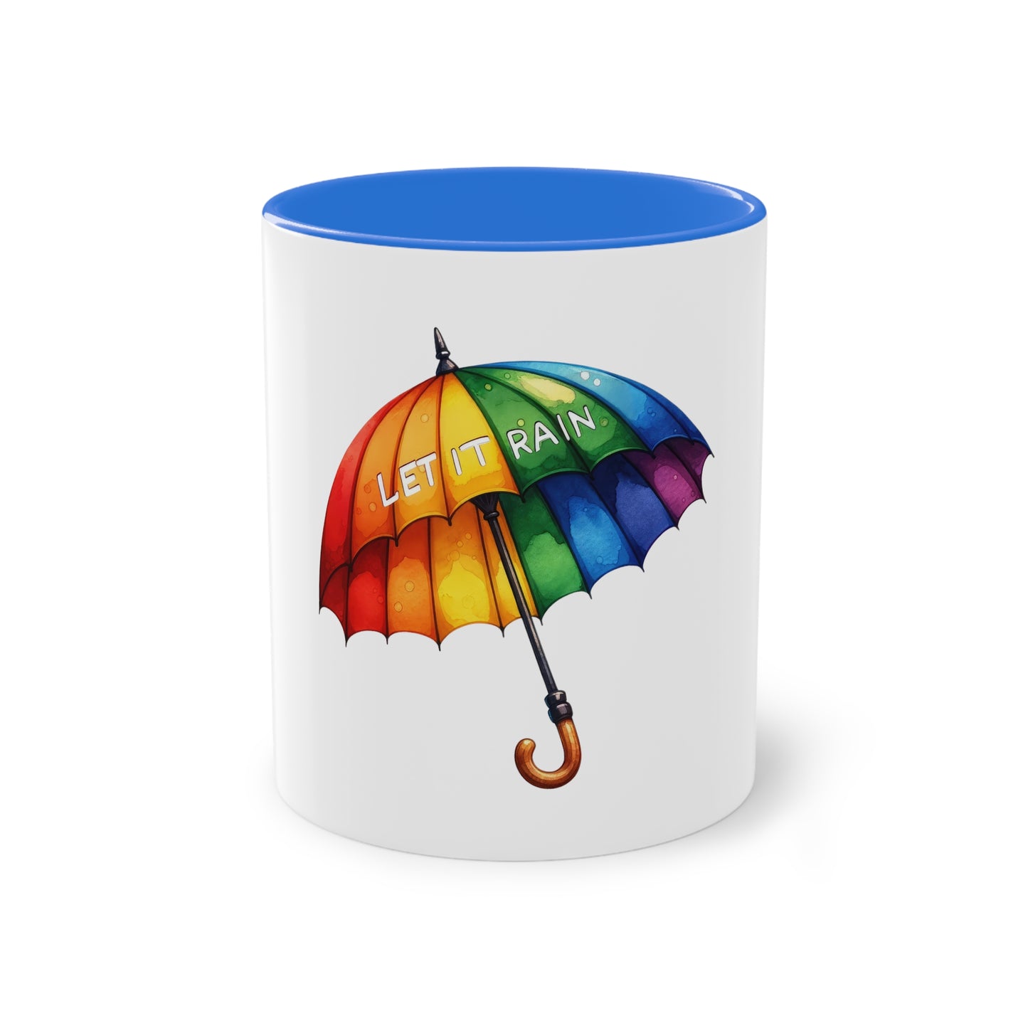 "Rainbow Pride Let it Rain" - Two Tone Mug