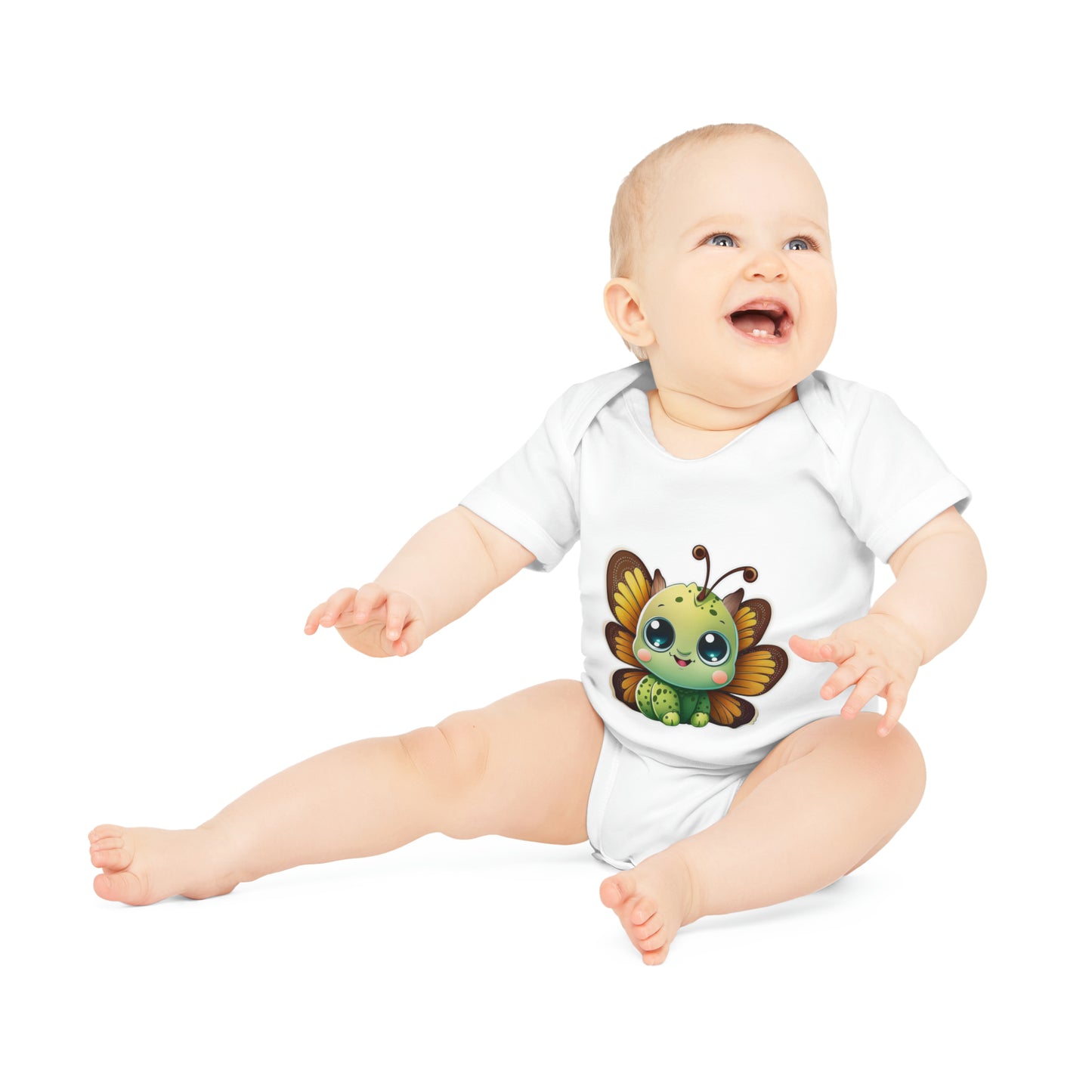 "Cute Butterfly" - Baby Organic Short Sleeve Bodysuit