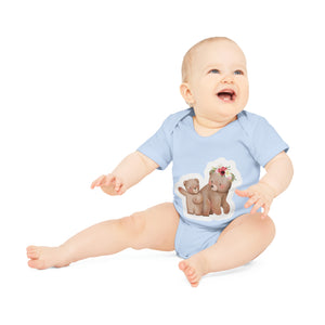 "Adorable Organic Short Sleeve Baby Bodysuit- Baby Organic Short Sleeve Bodysuit