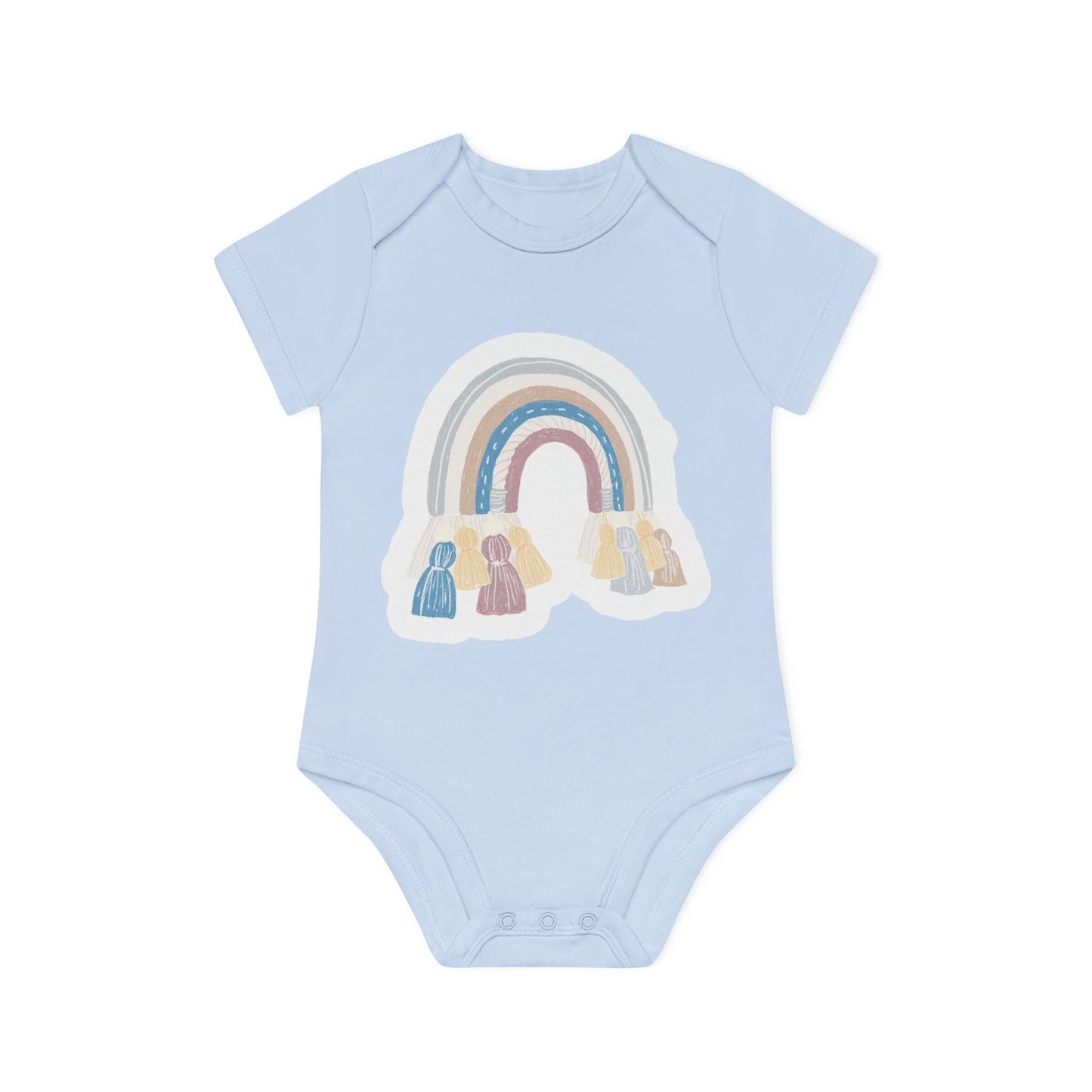 "Adorable Organic Baby Bodysuit with Ch- Baby Organic Short Sleeve Bodysuit