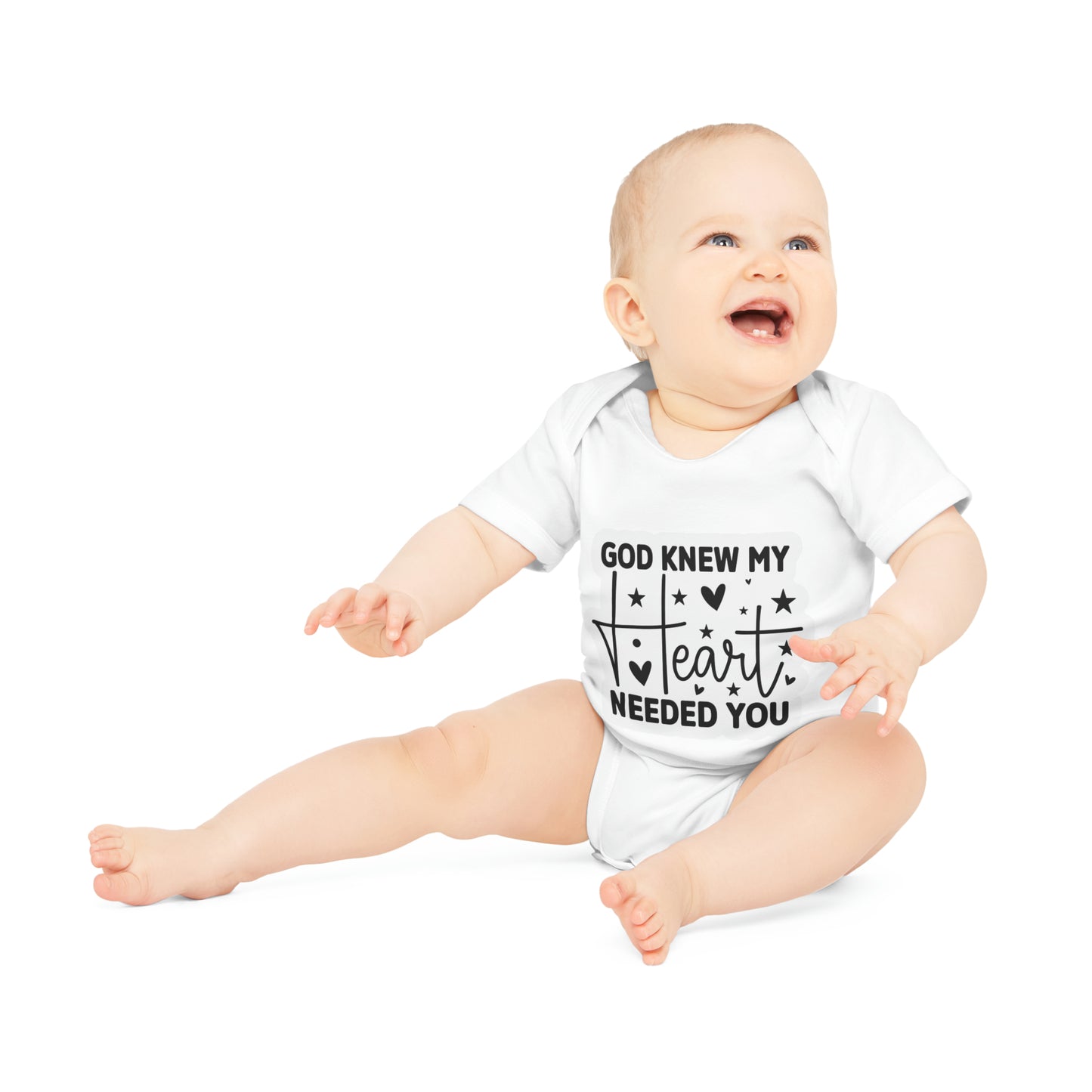 "God knew my heart needed you" - Baby Organic Short Sleeve Bodysuit