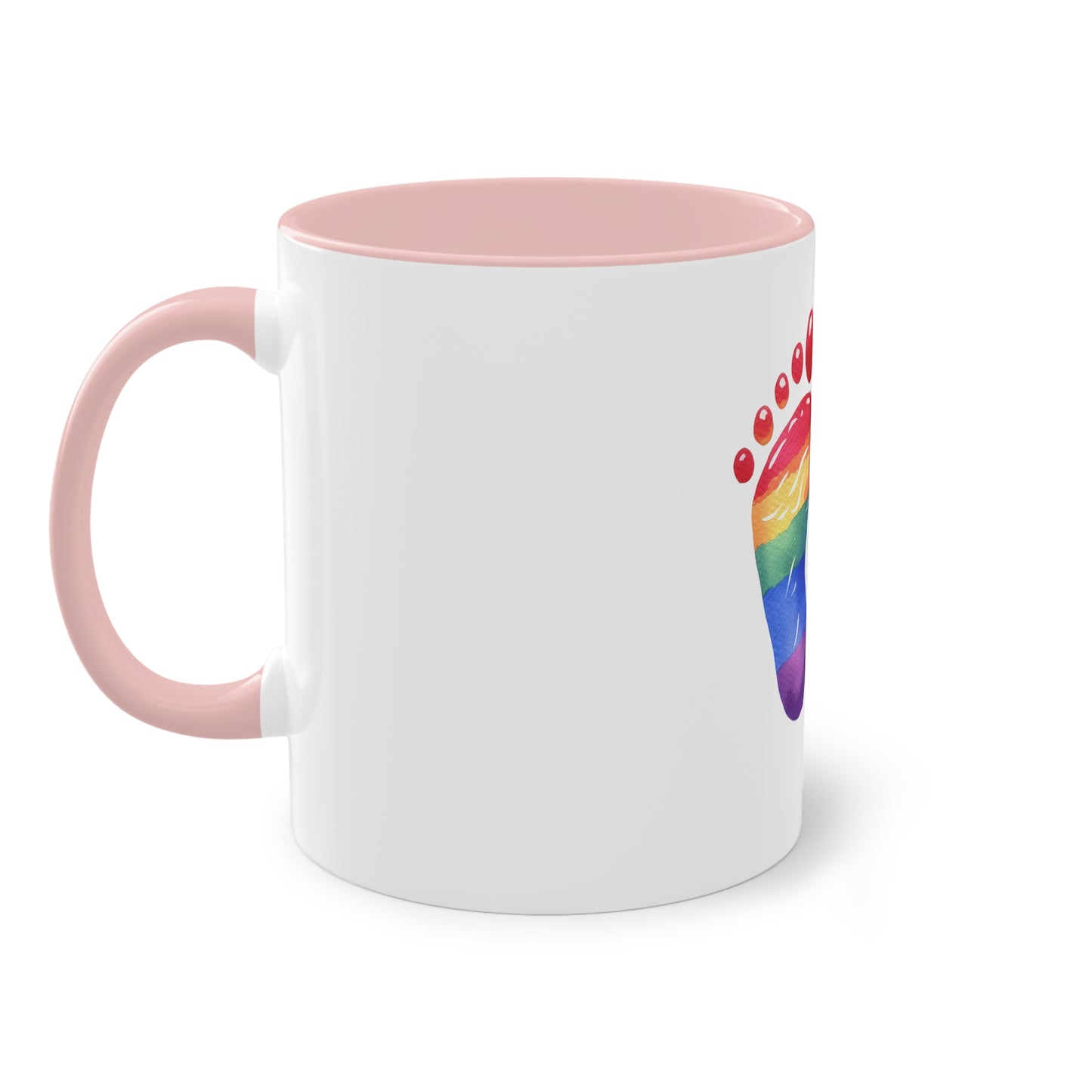 "Rainbow Love: Footprints" - Two Tone Mug