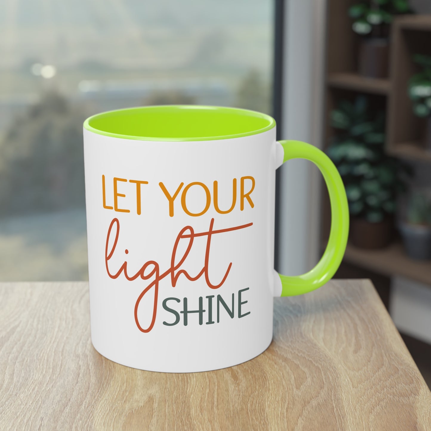 "Let your light shine" - Christian Quote - Two Tone Mug