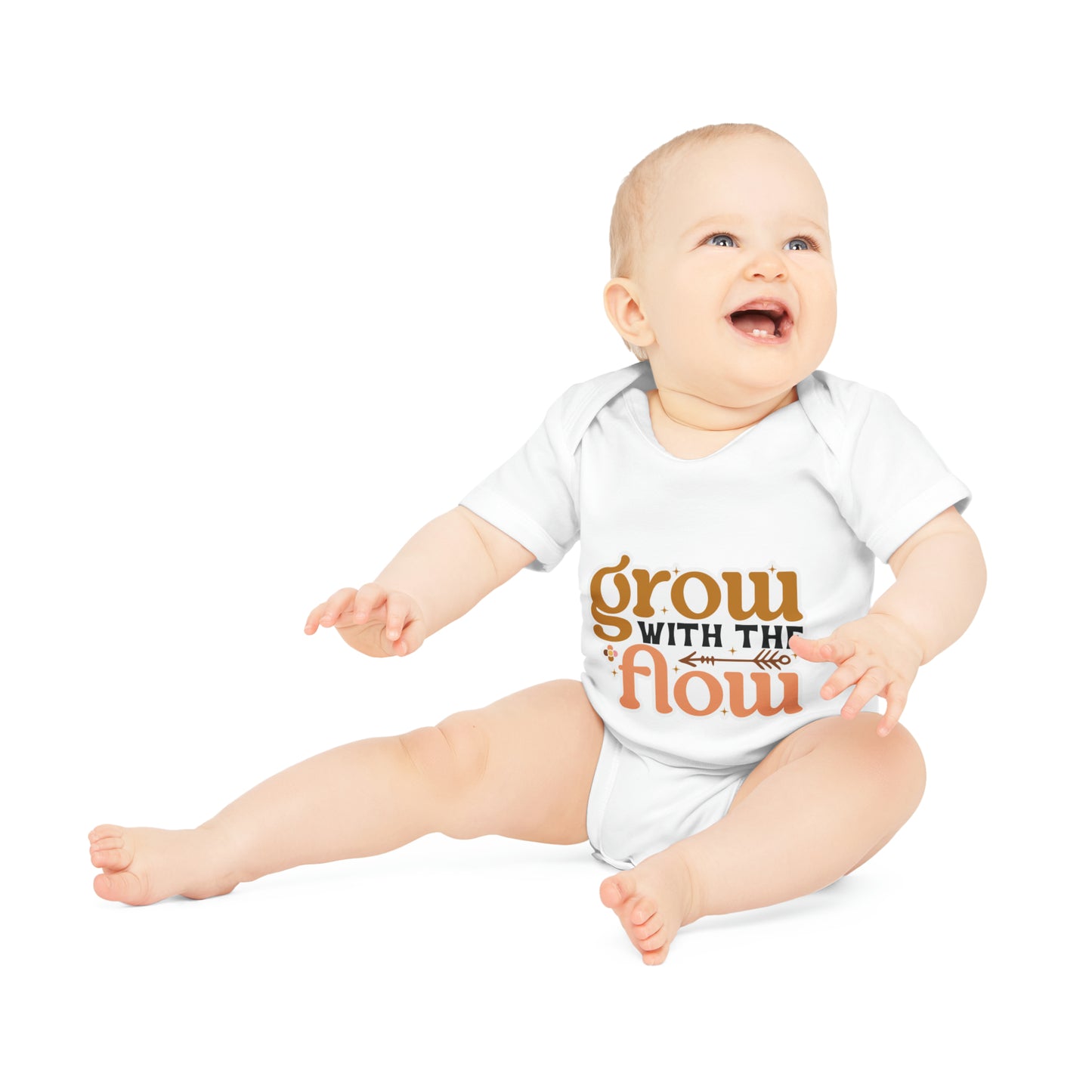 "Grow with the flow" Adorable Organic Short Sleeve Bodysuit