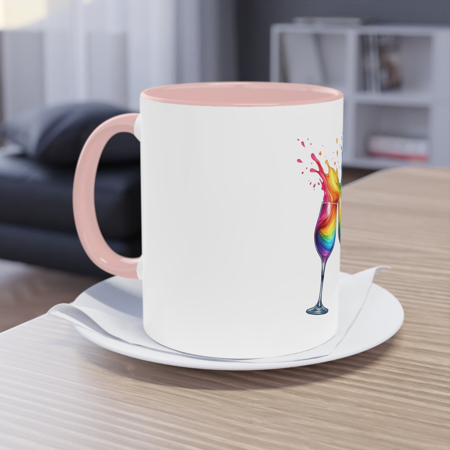 "Rainbow Pride Celebrate Love" - Two Tone Mug