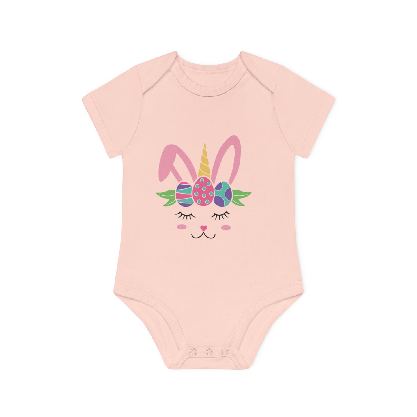 "Easter Bunny Ears" - Baby Organic Short Sleeve Bodysuit