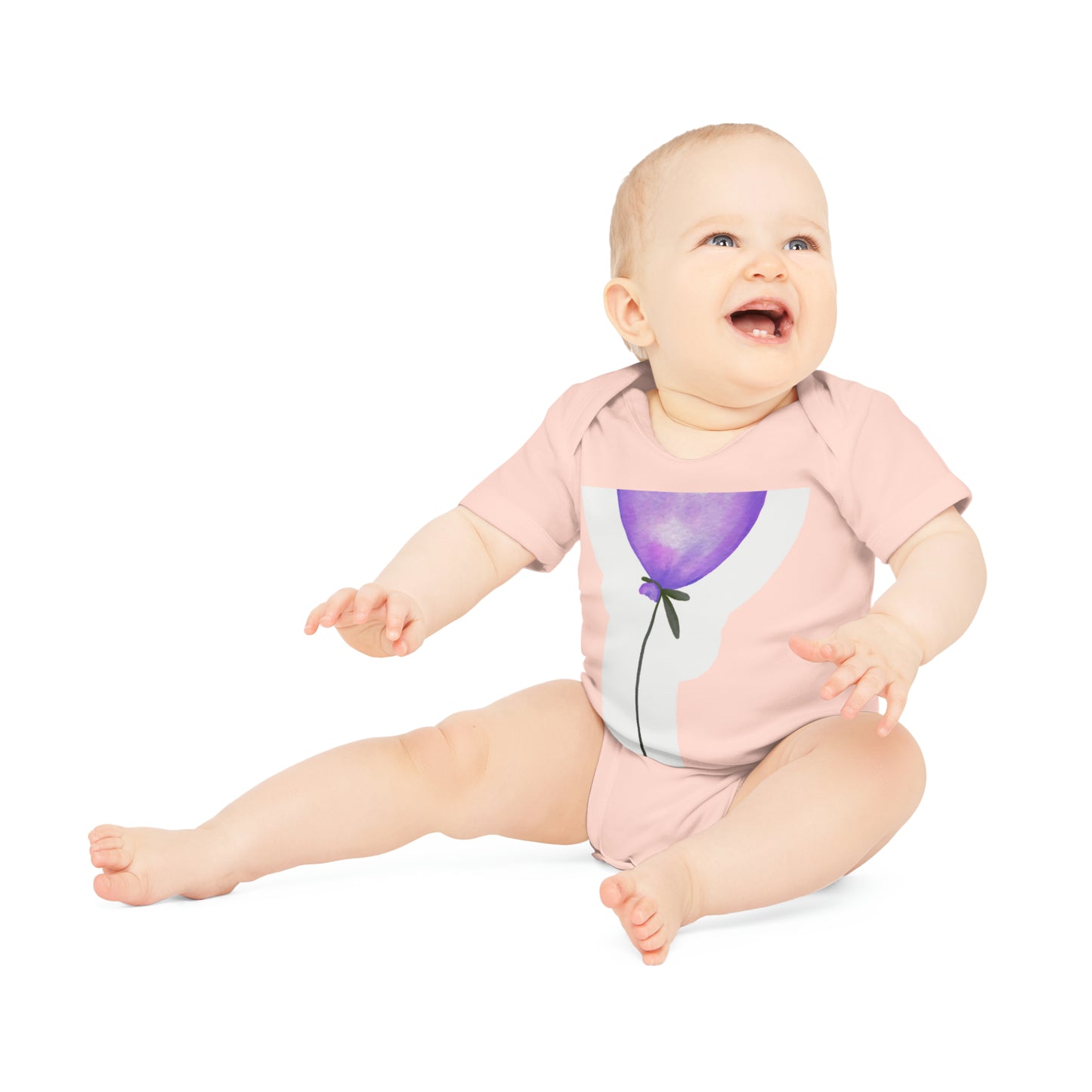 "Organic Baby Bodysuit: Adorable- Baby Organic Short Sleeve Bodysuit