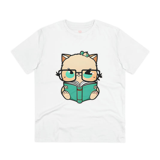 Bookworm Bliss: Cozy Reading Tee for Kitty Lovers - T-Shirt