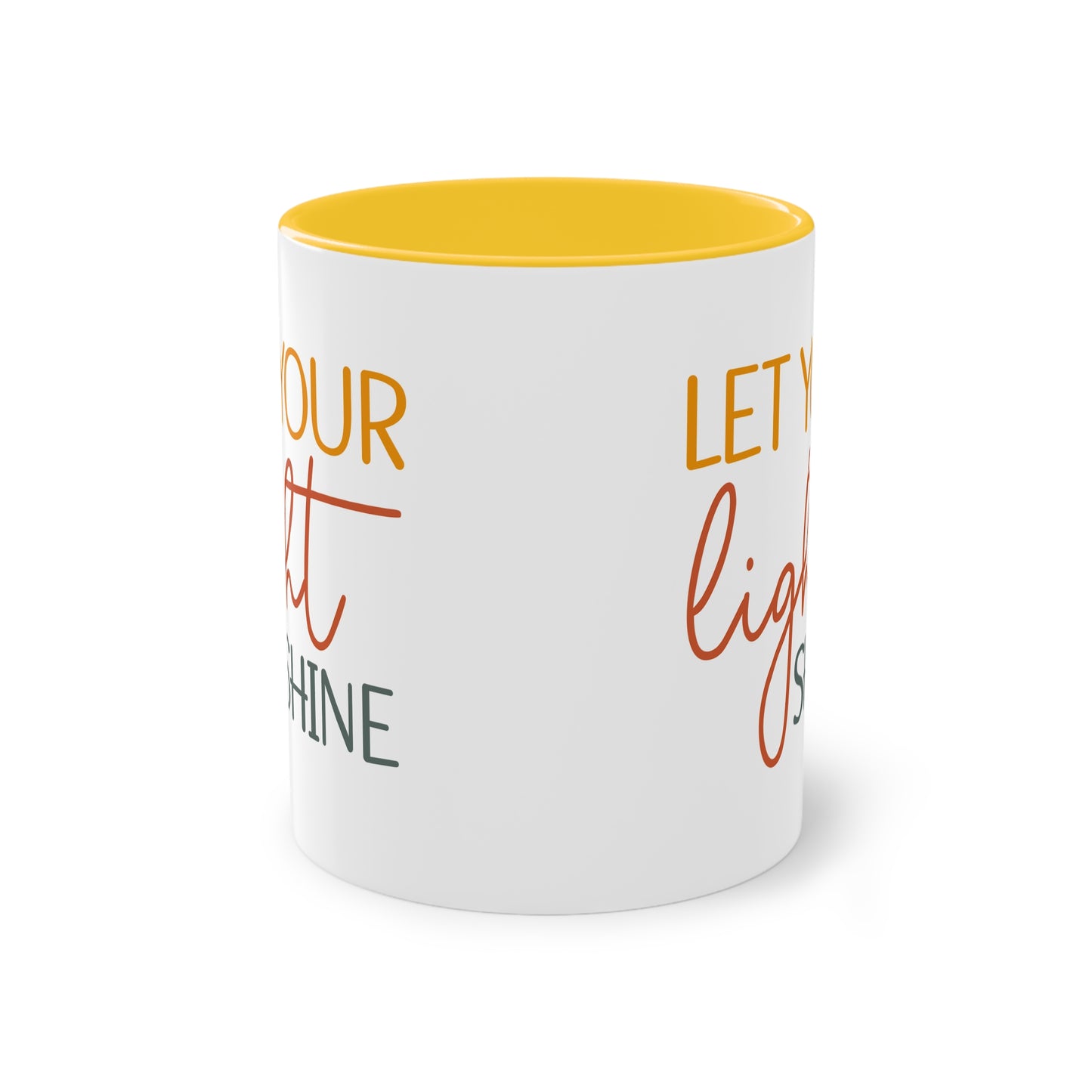 "Let your light shine" - Christian Quote - Two Tone Mug