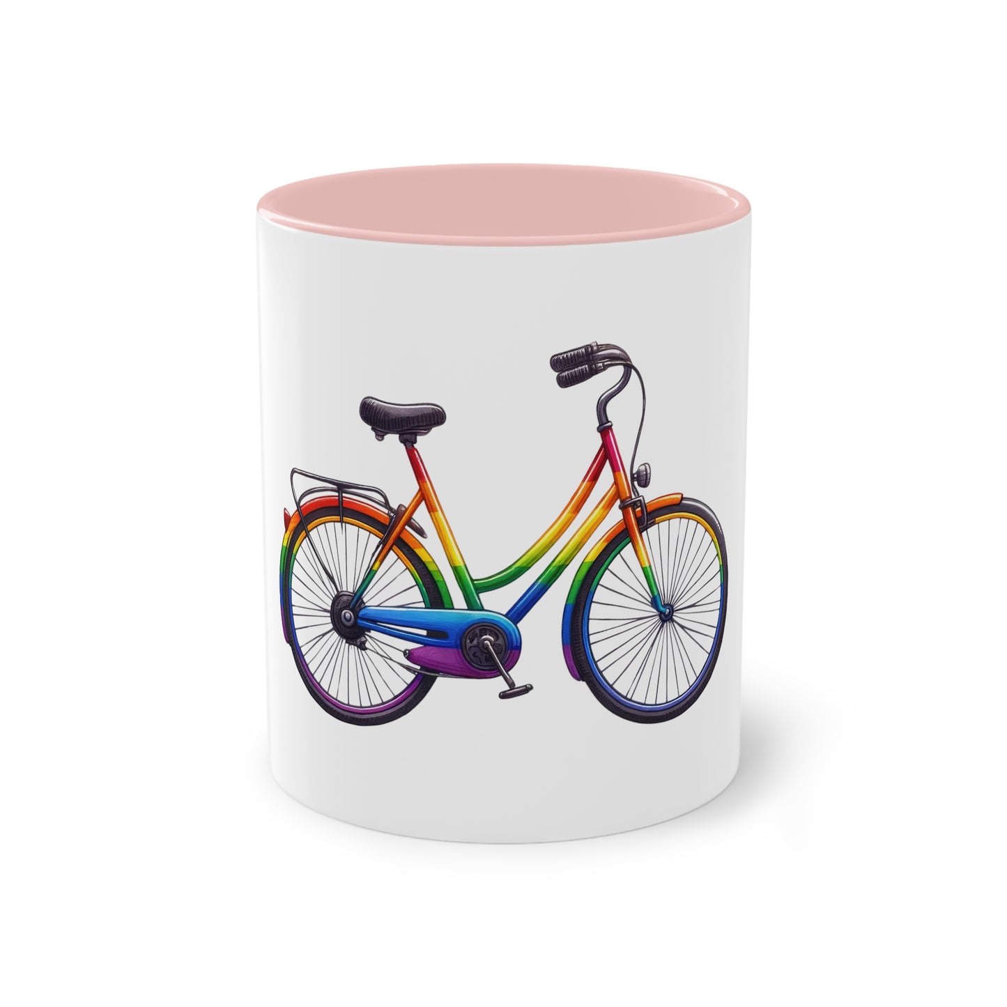 "Pride Rainbow Bicycle" - Two Tone Mug