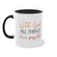 "Blessed Brew: With God All things are Possible" - Two Tone Mug