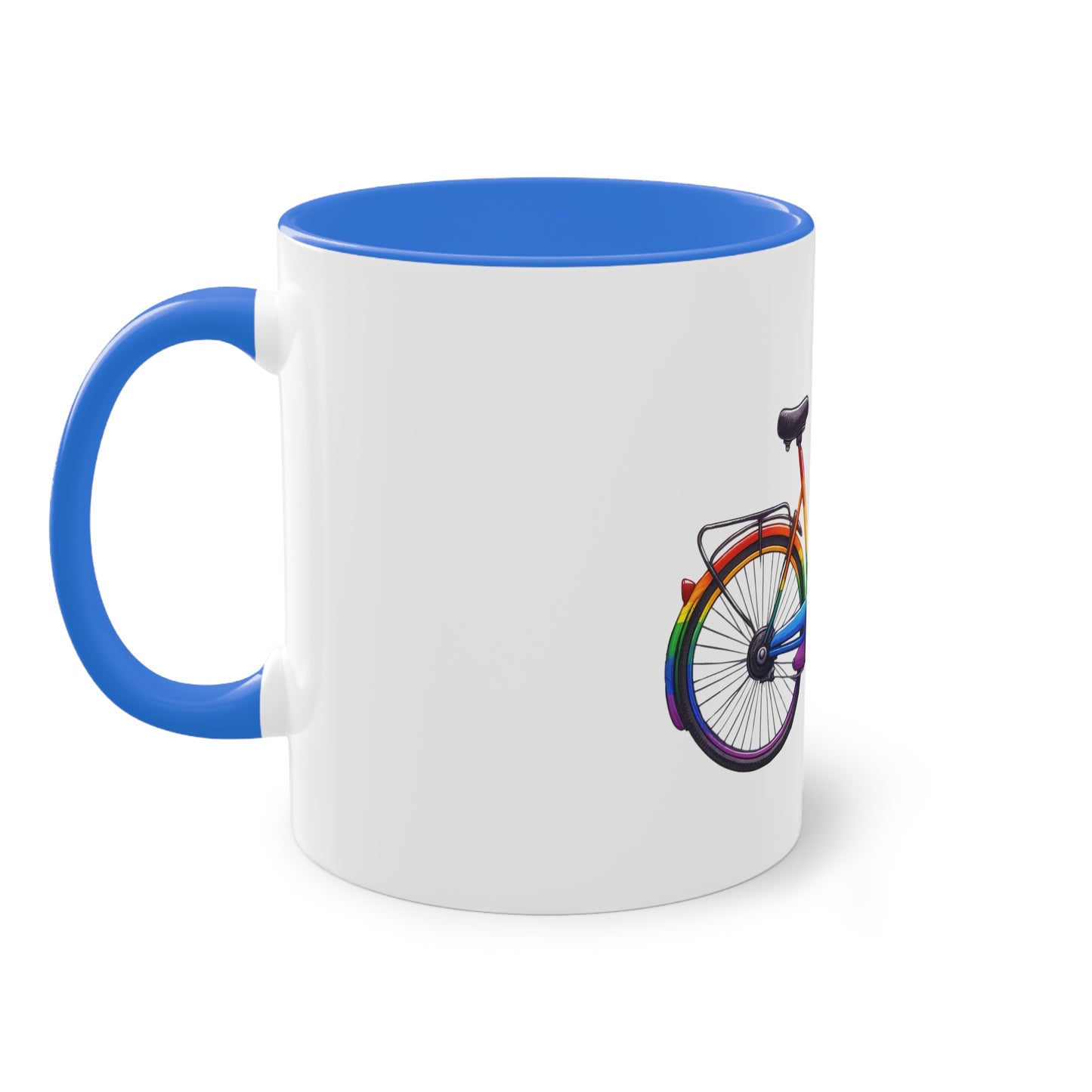 "Pride Rainbow Bicycle" - Two Tone Mug