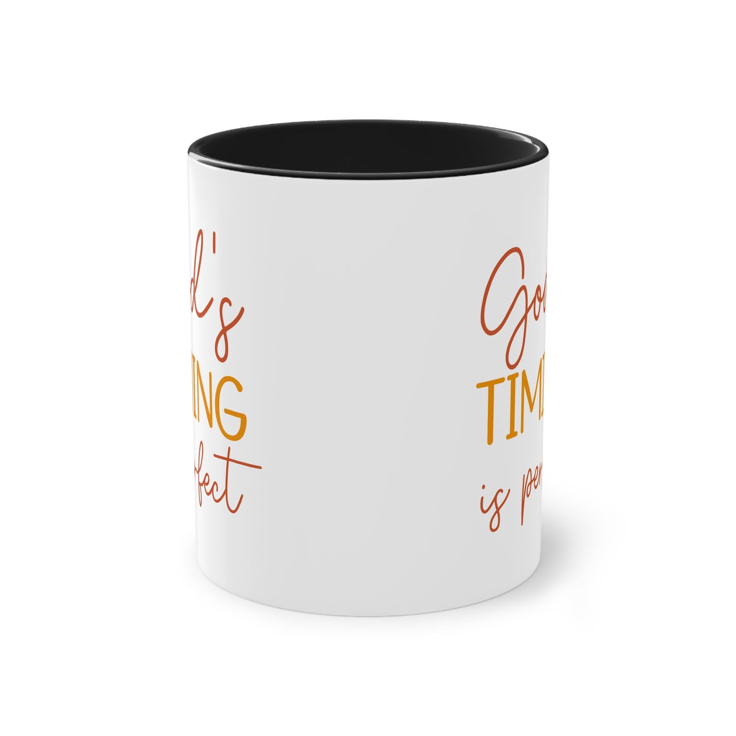 "God's timing is perfect" - Faith Quote - Two Tone Mug