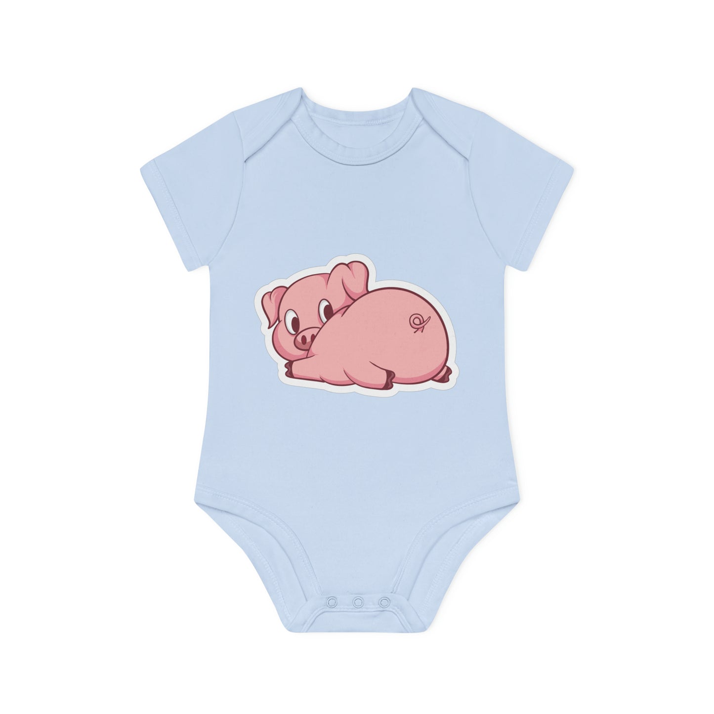 "Adorable Piggie" - Baby Organic Short Sleeve Bodysuit