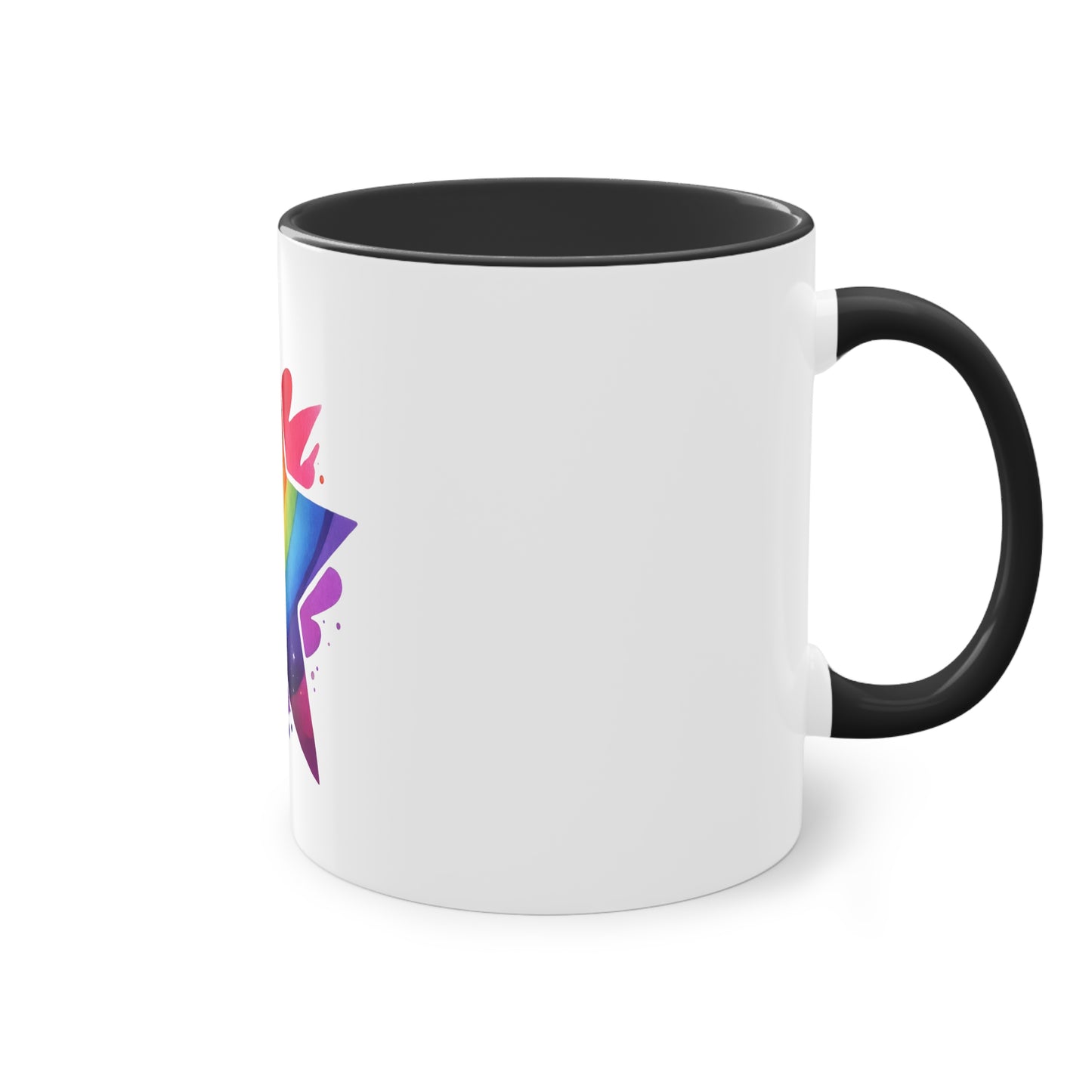 "Rainbow Pride Star" - Two Tone Mug