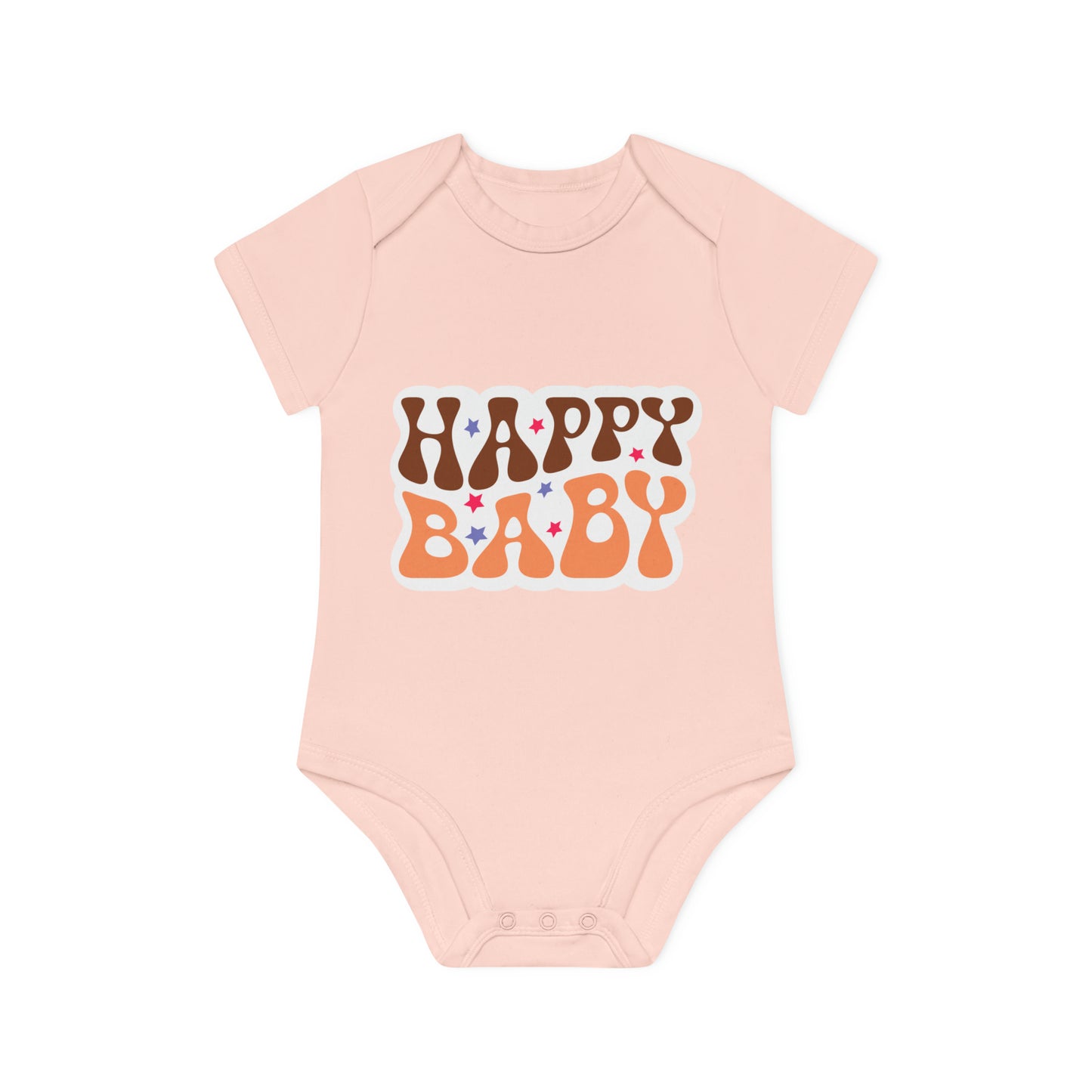 "Organic Cotton Baby Bodysuit with Ad- Baby Organic Short Sleeve Bodysuit