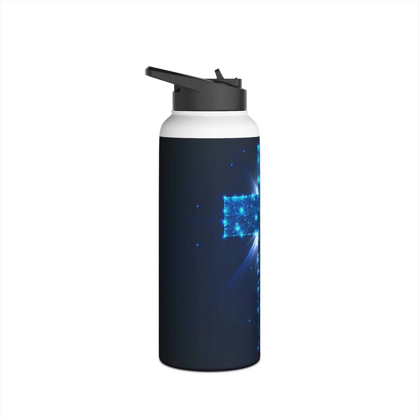 "Bright Blue Cross" - Stainless Steel Tumbler