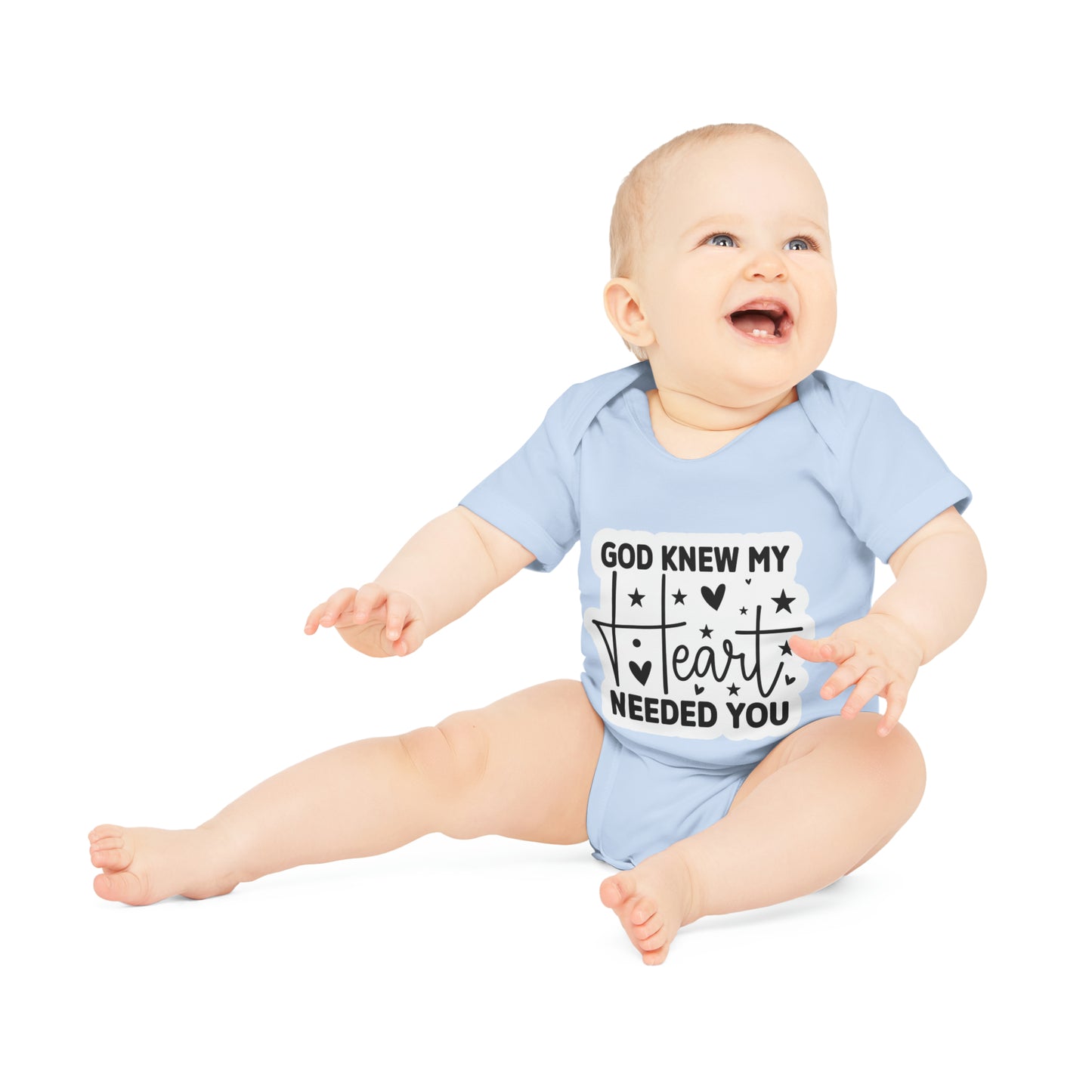 "God knew my heart needed you" - Baby Organic Short Sleeve Bodysuit