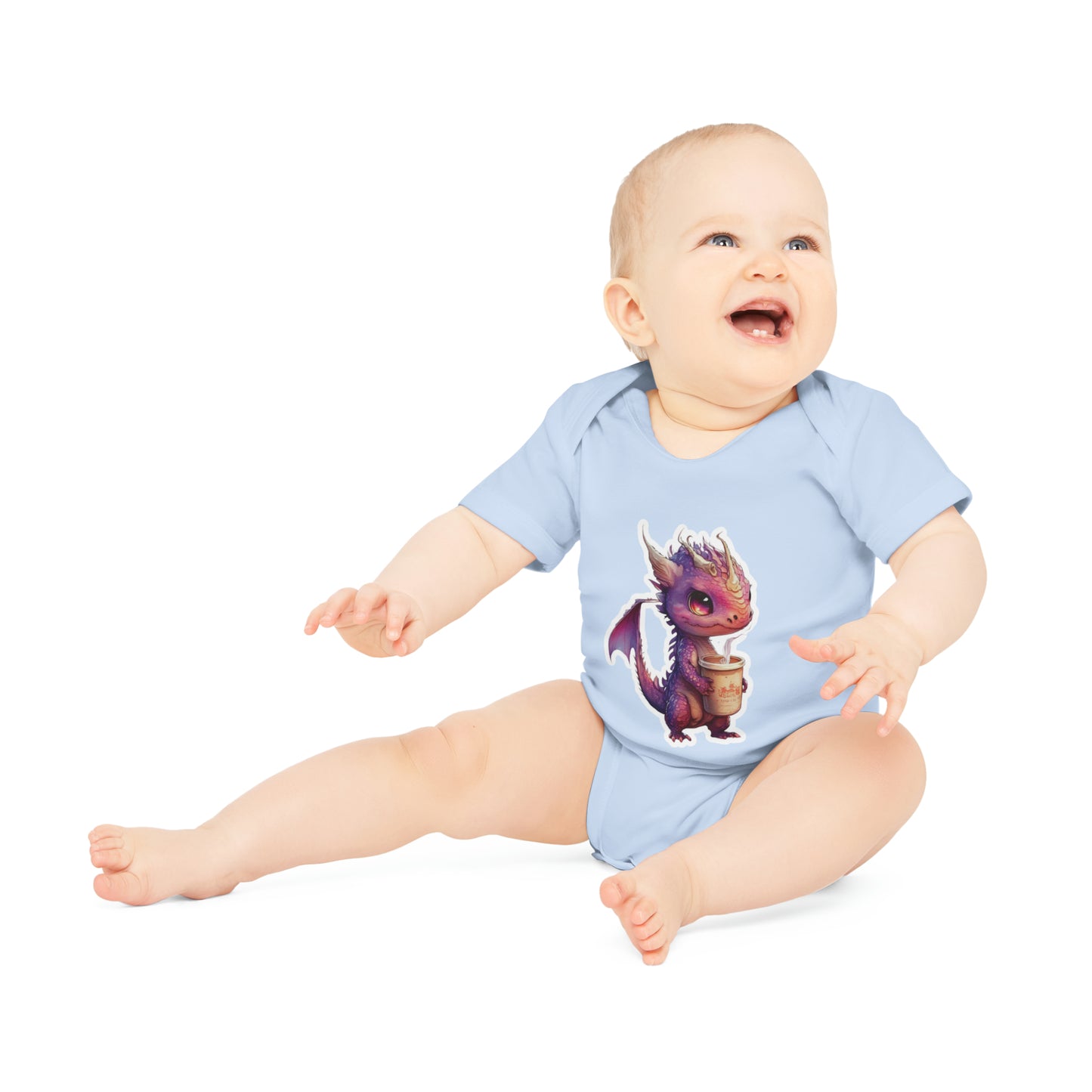 "Little Dragon"" - Baby Organic Short Sleeve Bodysuit