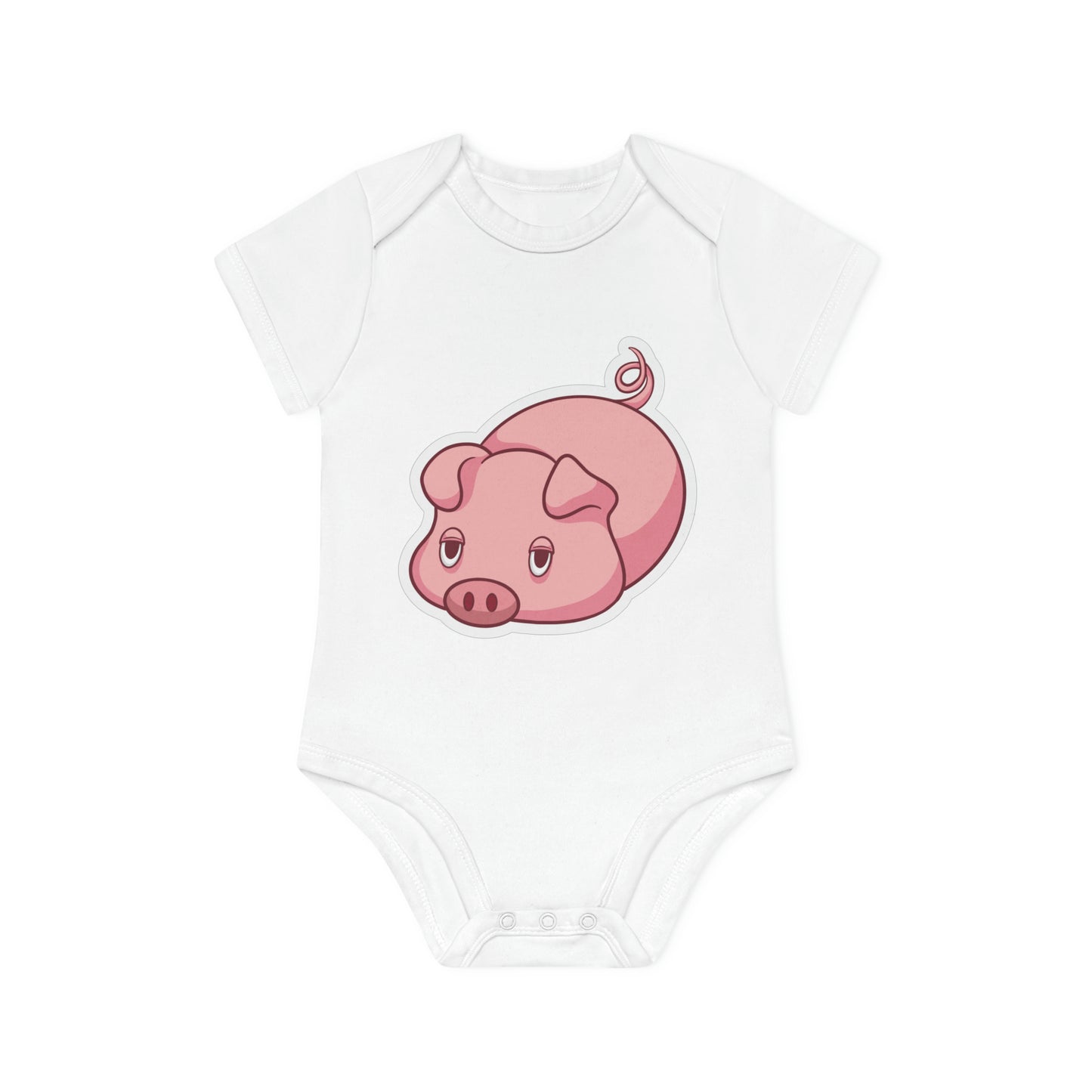 "Adorable Piggie" - Baby Organic Short Sleeve Bodysuit