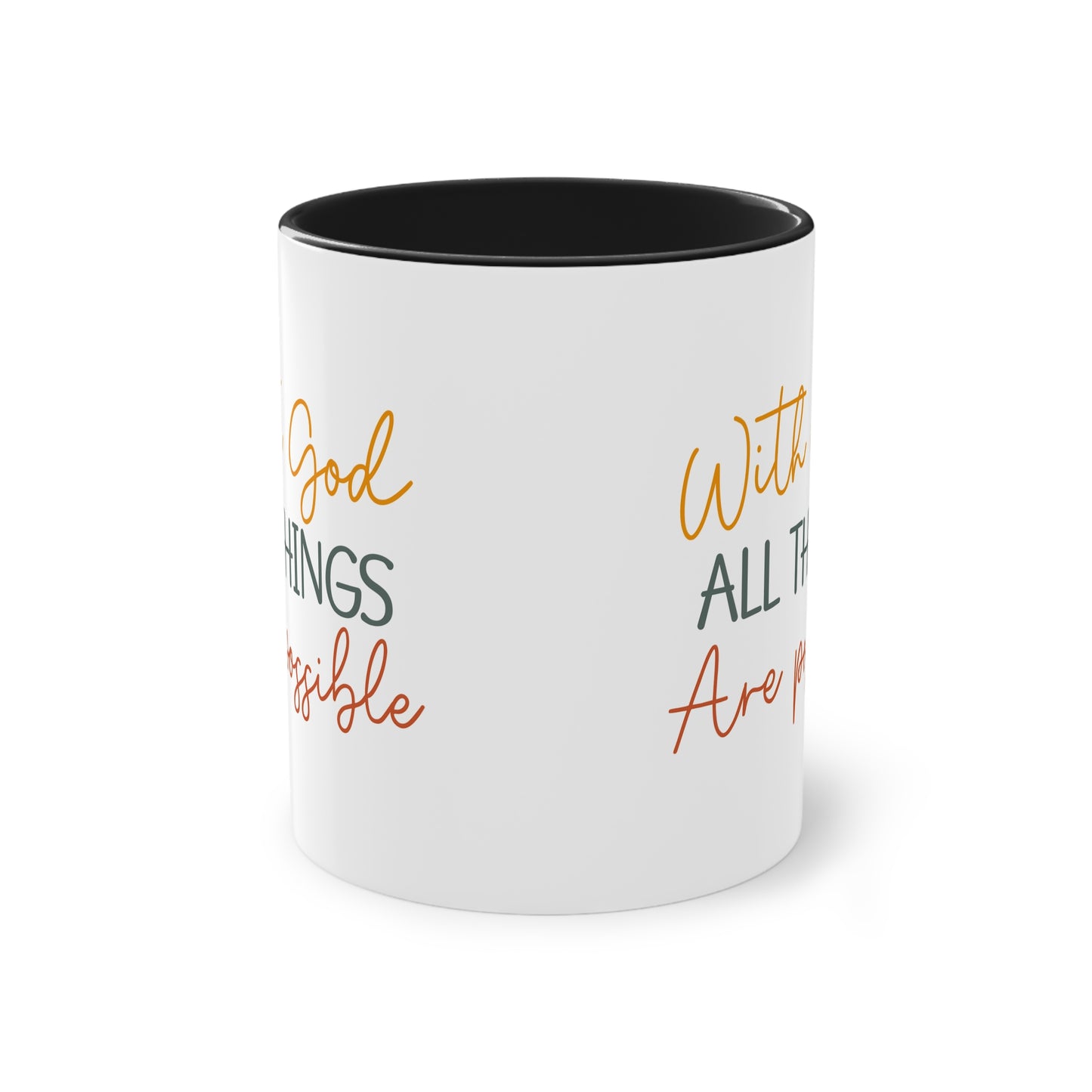 "Blessed Brew: With God All things are Possible" - Two Tone Mug