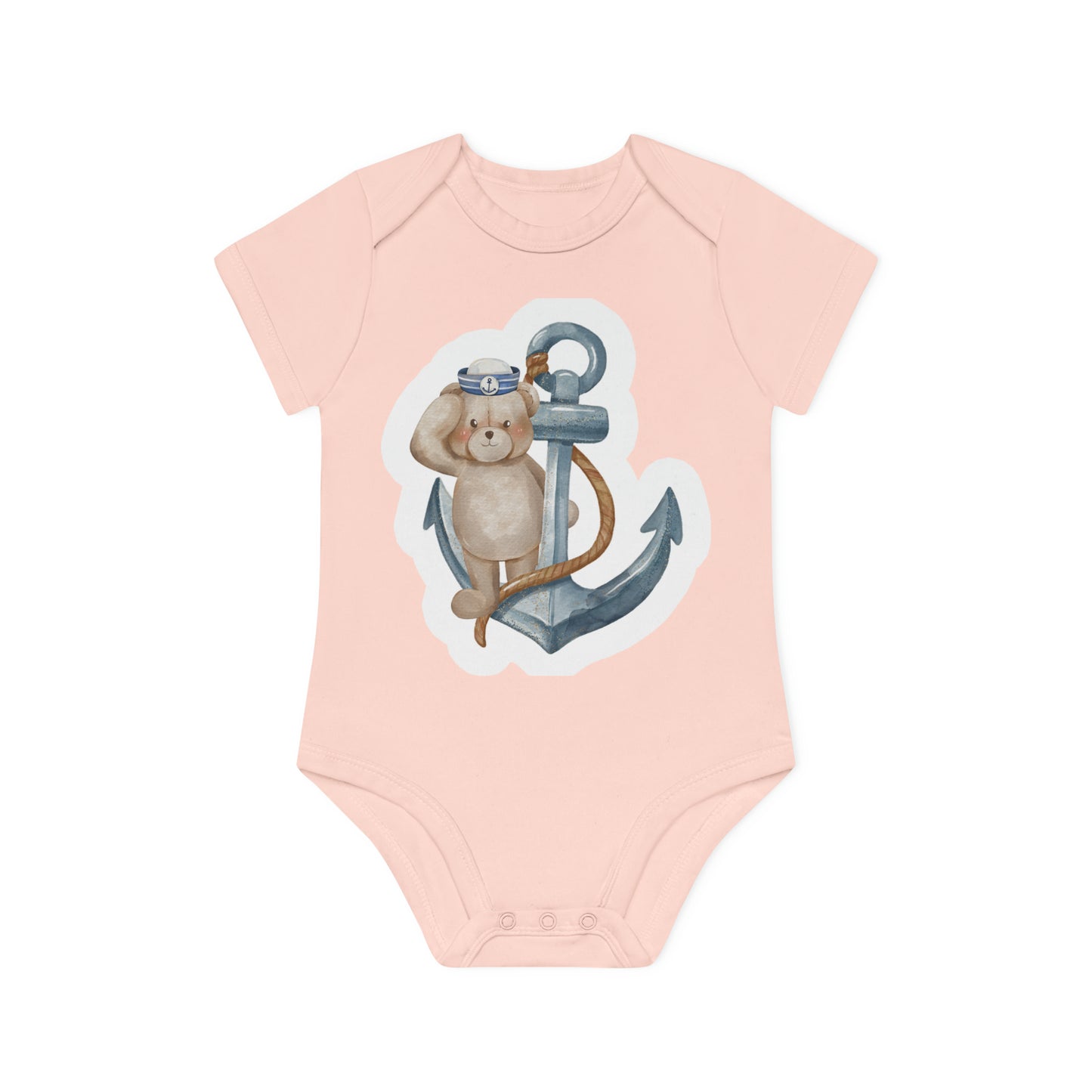 "Organic Cotton Short Sleeve Bodysuit:- Baby Organic Short Sleeve Bodysuit