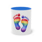 "Rainbow Love: Footprints" - Two Tone Mug