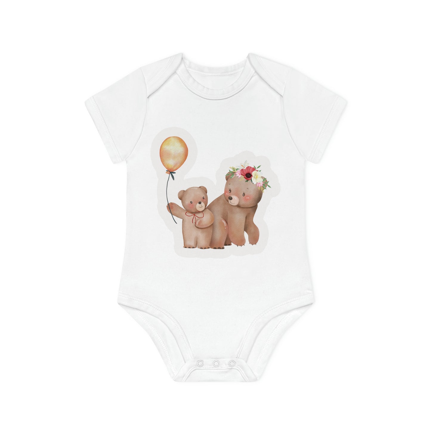 "Organic Cotton Baby Bodysuit – Ad- Baby Organic Short Sleeve Bodysuit