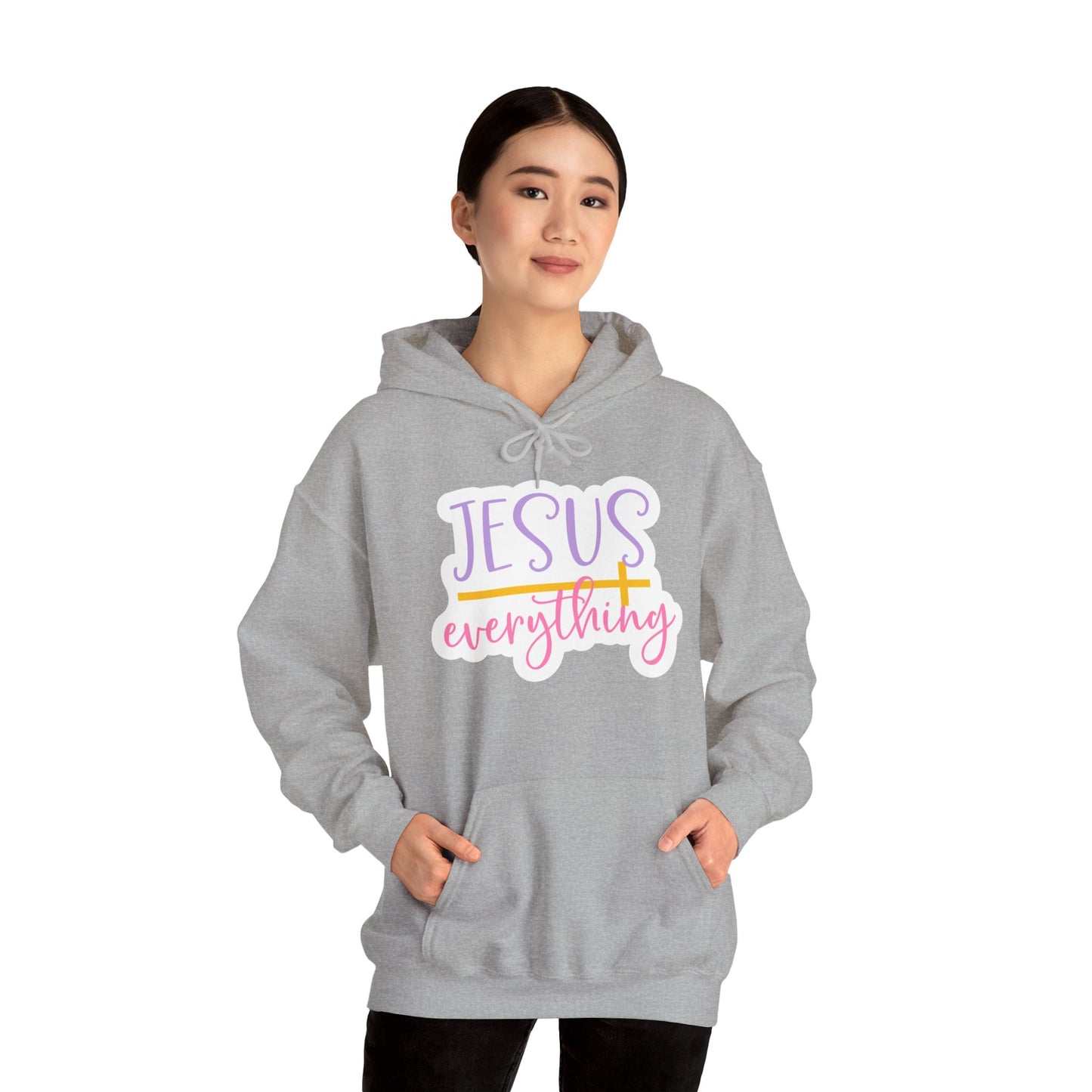 "Jesus is Everything" Faith-Inspired Hooded Sweatshirt - Hoodie